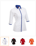 123 Female 3/4 Sleeve Button Top - - Arcade Sports