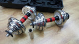 20KG Adjustable Chrome DumbBell Set + - Arcade Sports